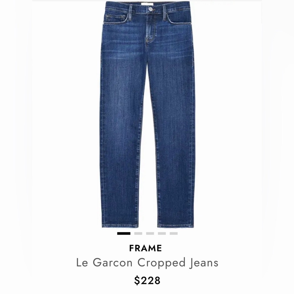 NWT FRAME Le Garçon Cropped Boyfriend Azure Jeans Denim Size 25